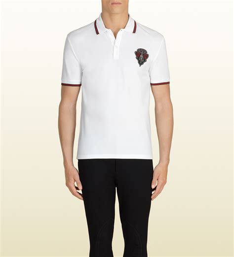 white gucci polo shirts|Gucci polo shirt men's.